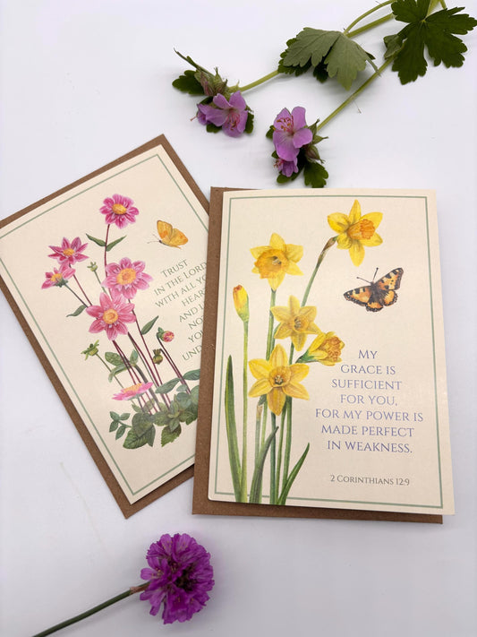Vintage Flowers Notecards - Pack of 6 Christian Notecards