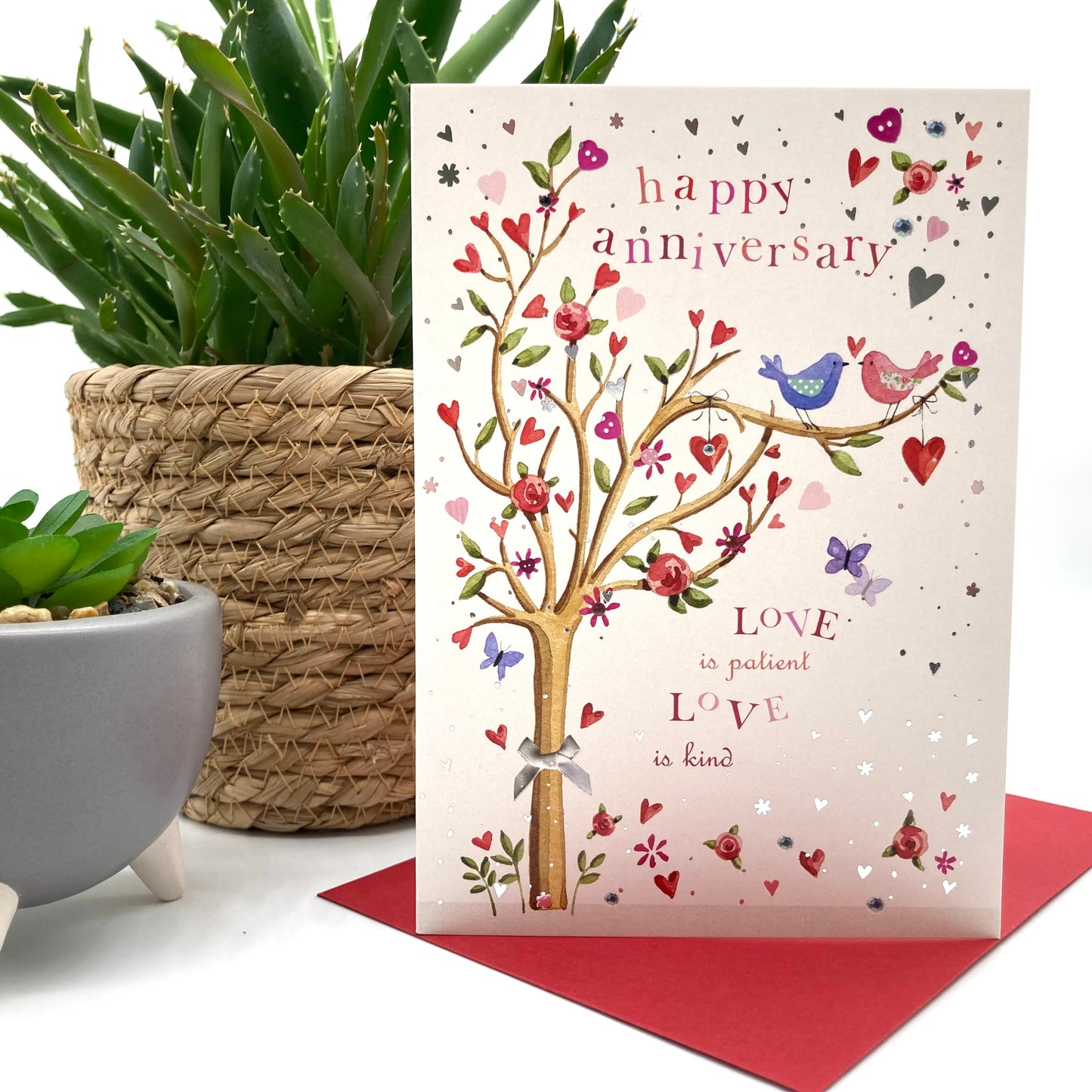 Two Little Love Birds Anniversary Card