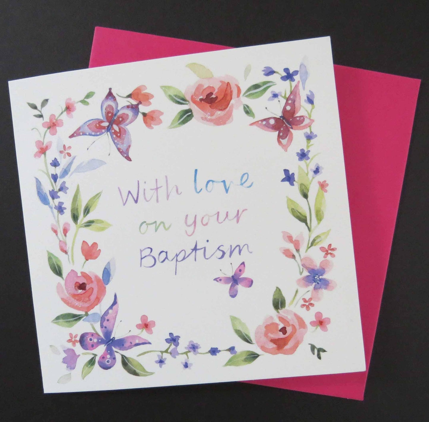 Baptism Butterflies Card