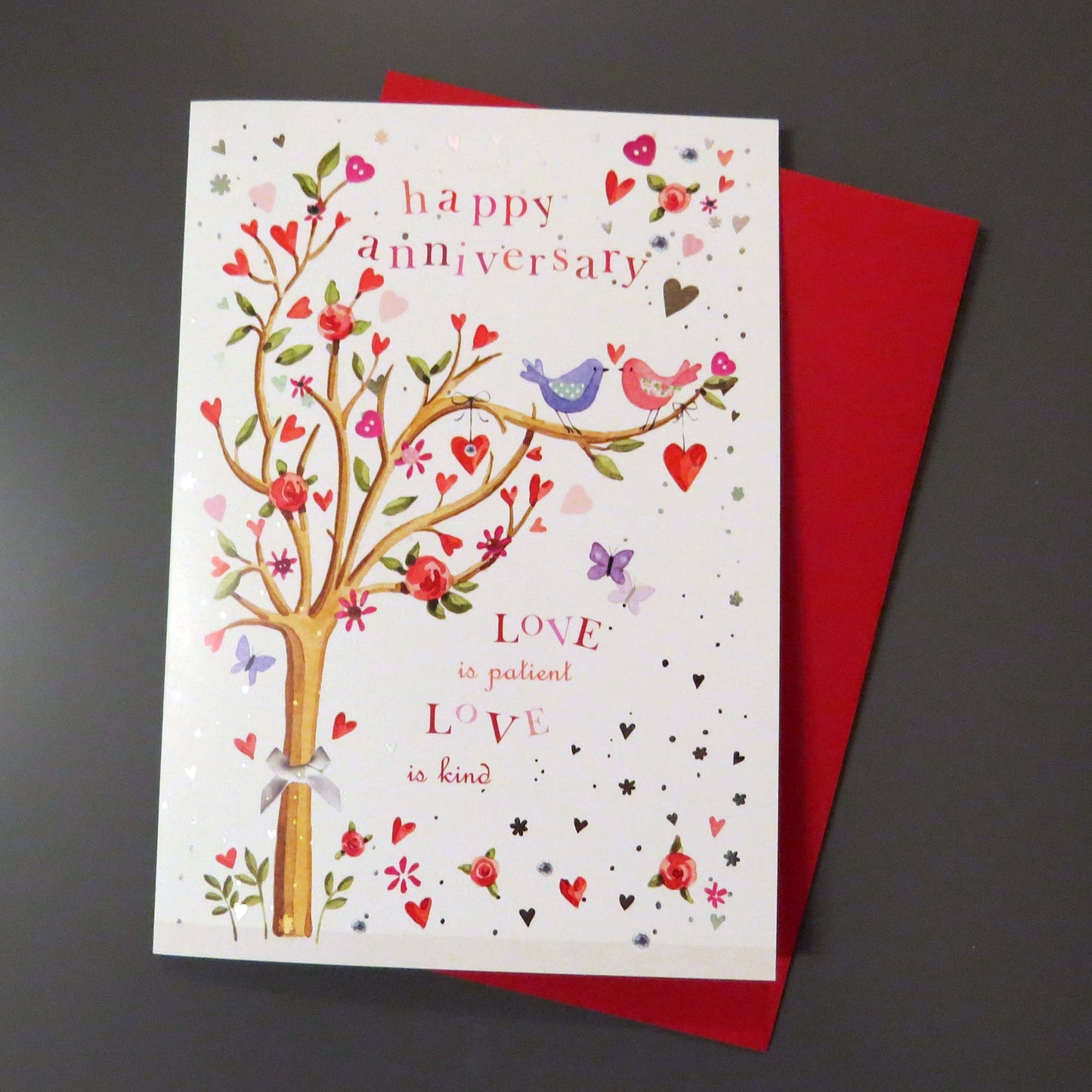 Two Little Love Birds Anniversary Card