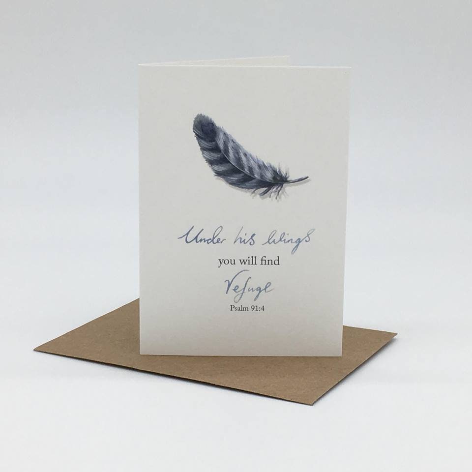 Under His Wings Mini Notecard