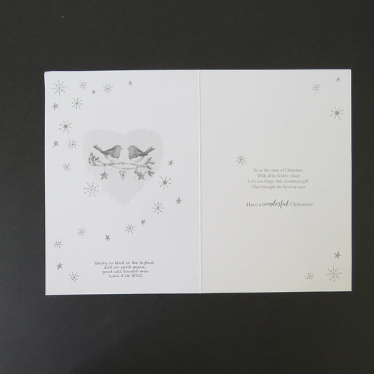 Robin Grandma and Grandad Relation Christmas Card