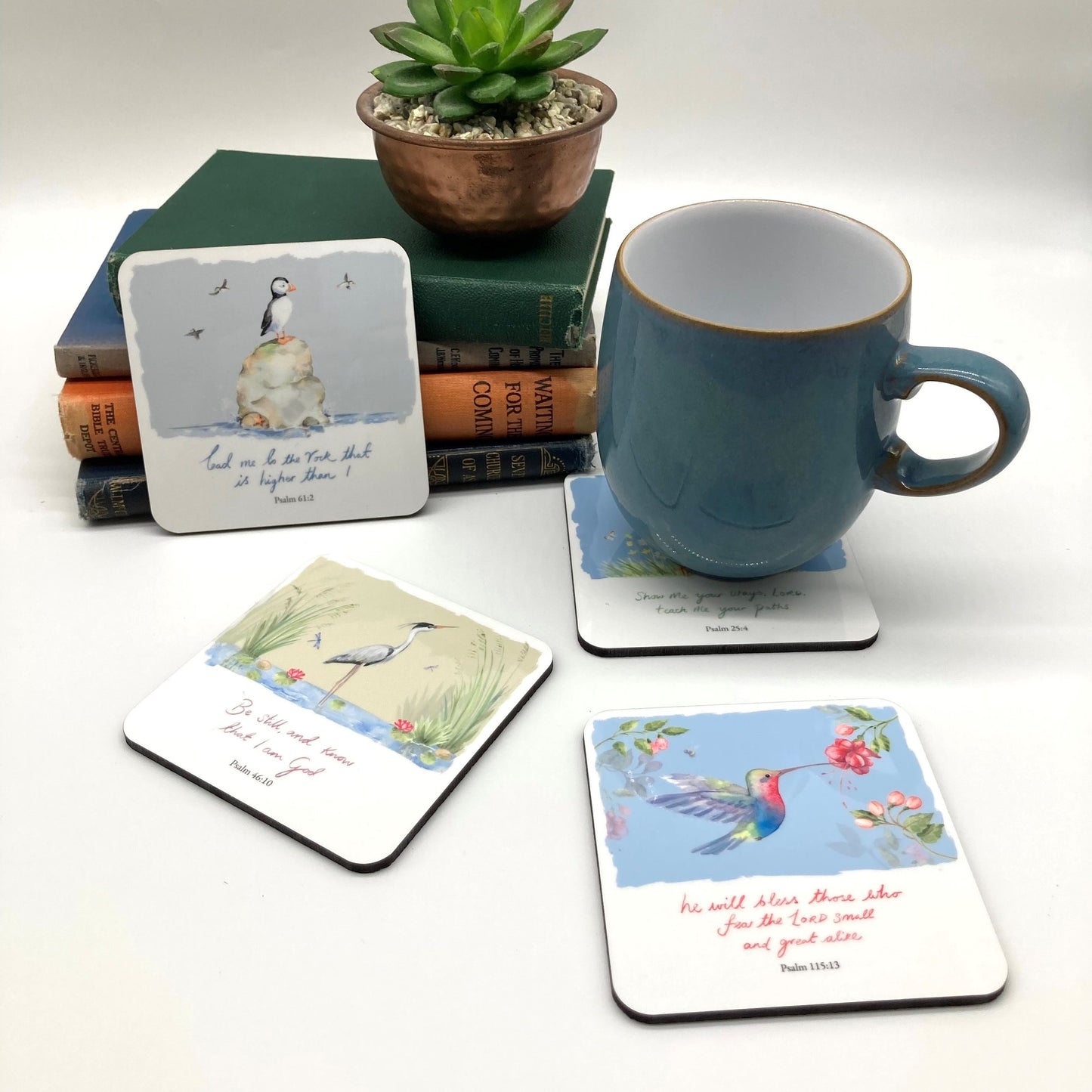 Set of 4 Coasters "Look at the Birds"