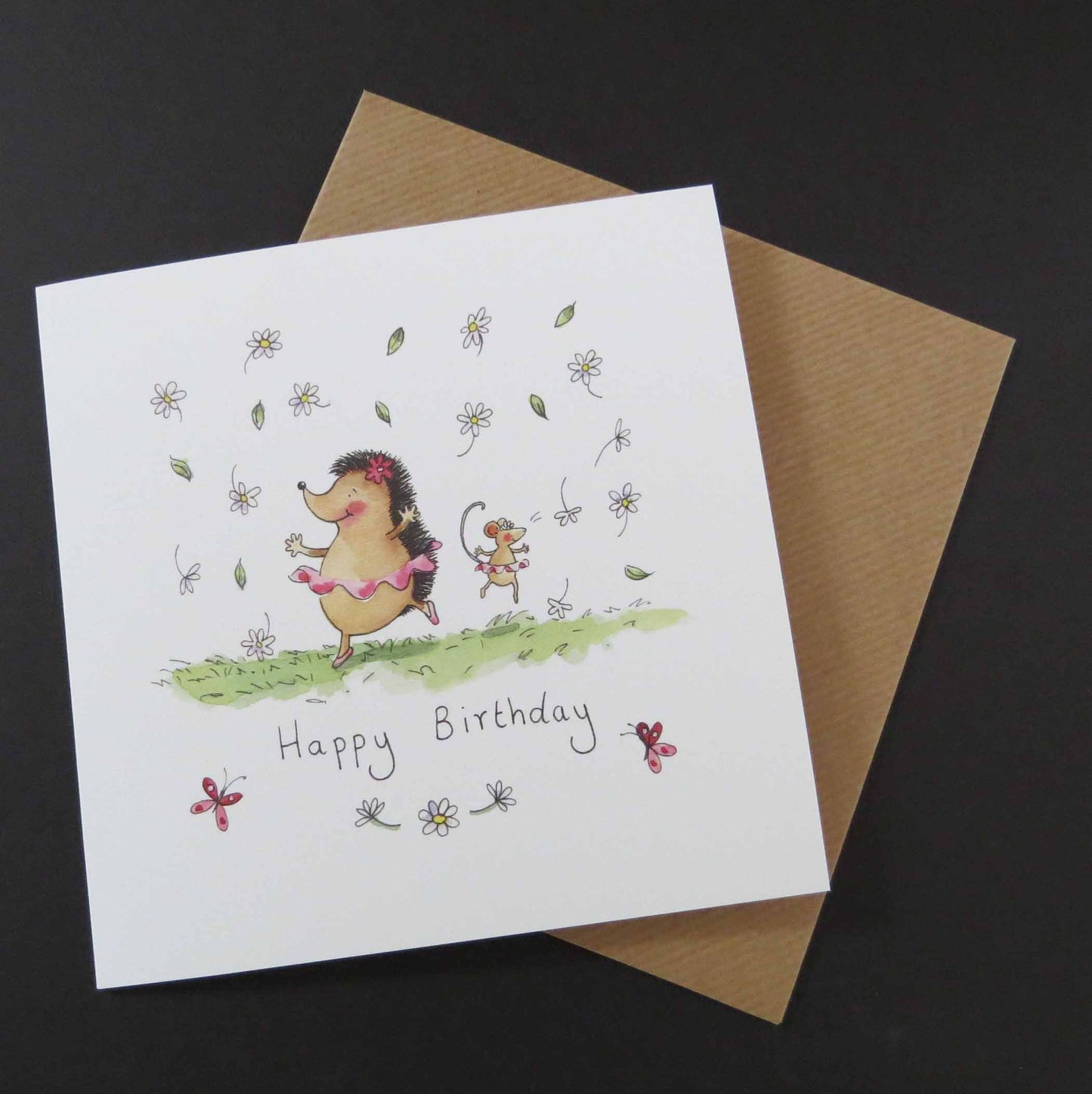 Hedgehog and Mouse Birthday Card