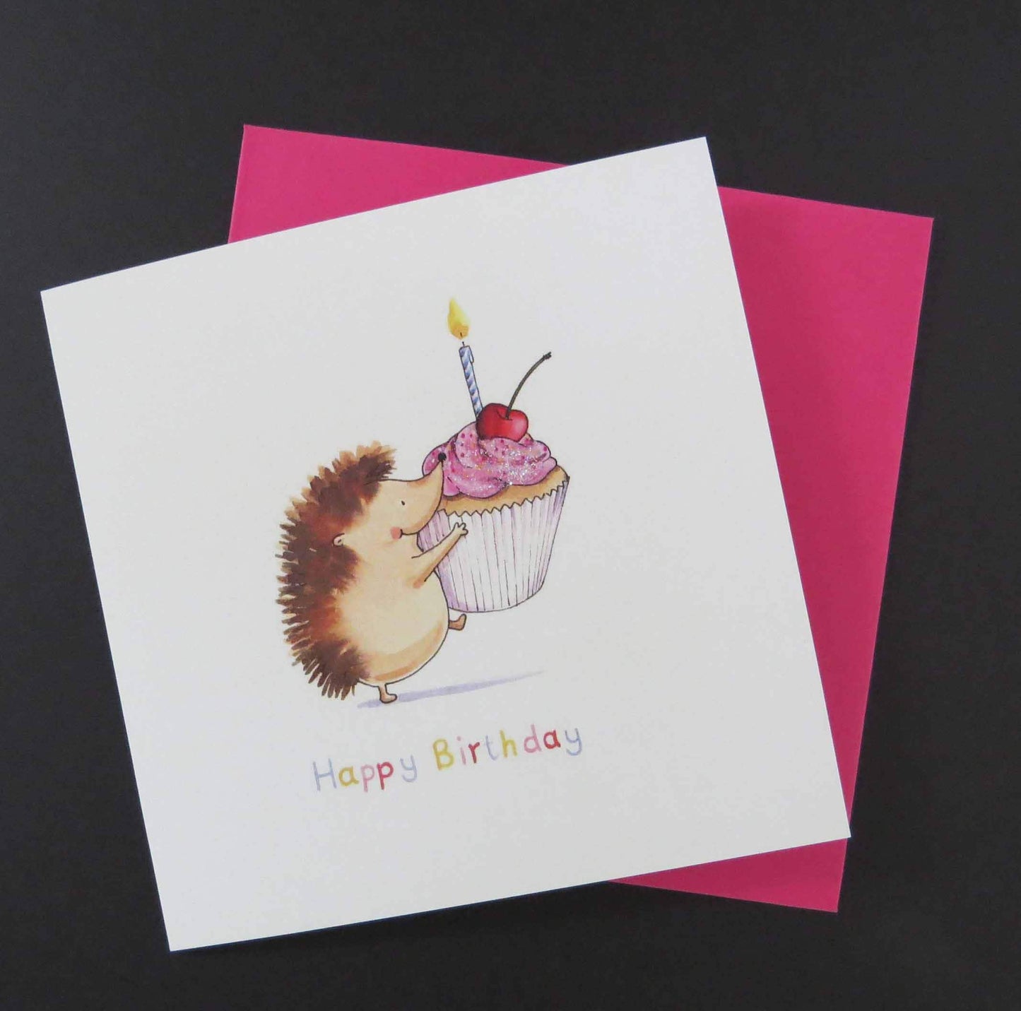 Hedgehog Cupcake Birthday Card