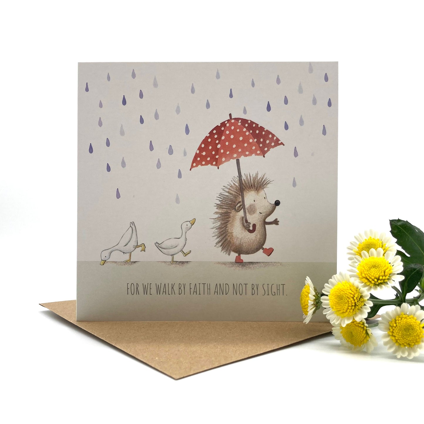 Hedgehog Walk Notecard | Christian Card