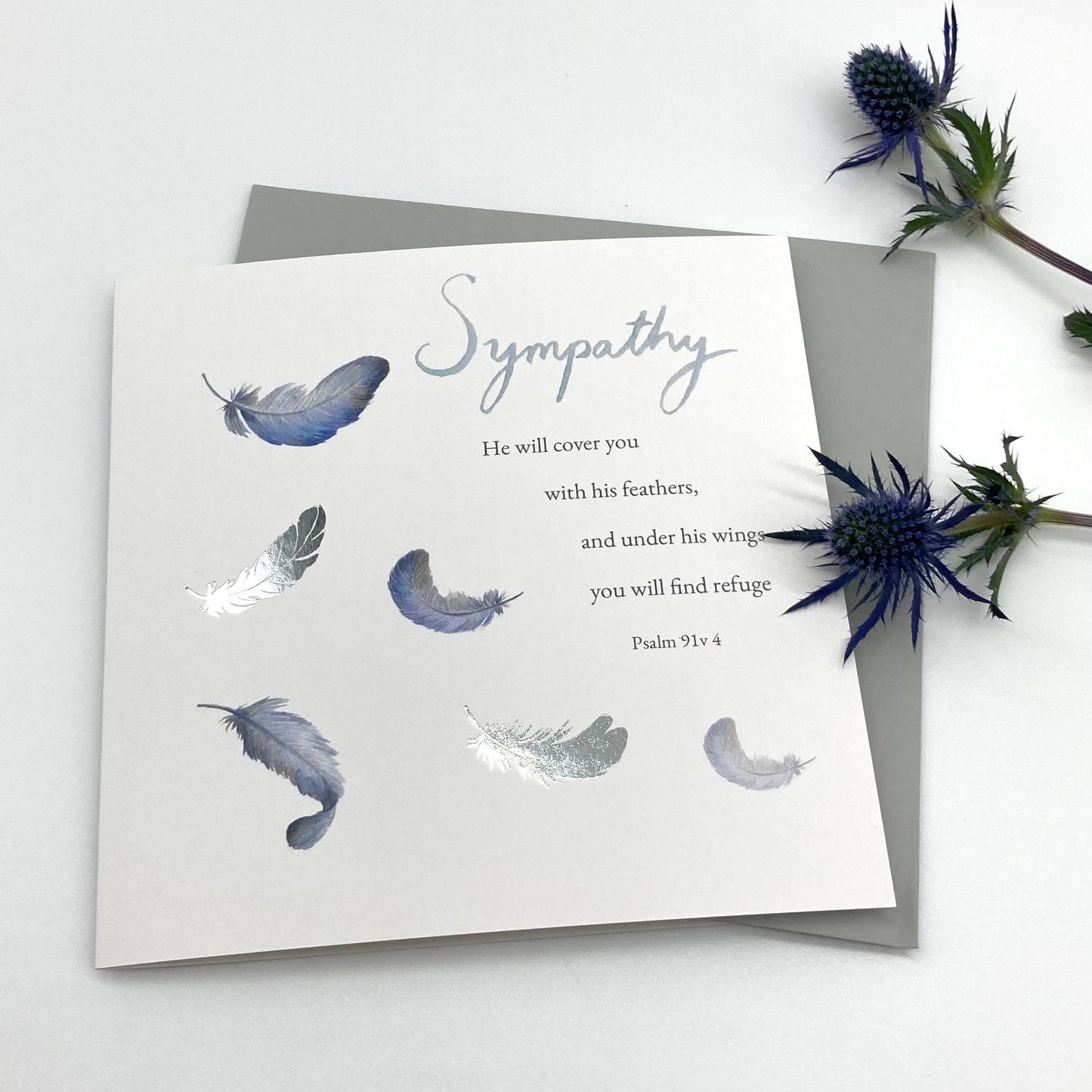 Sympathy Feathers Christian Sympathy Card