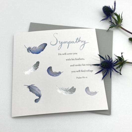 Sympathy Feathers Christian Sympathy Card