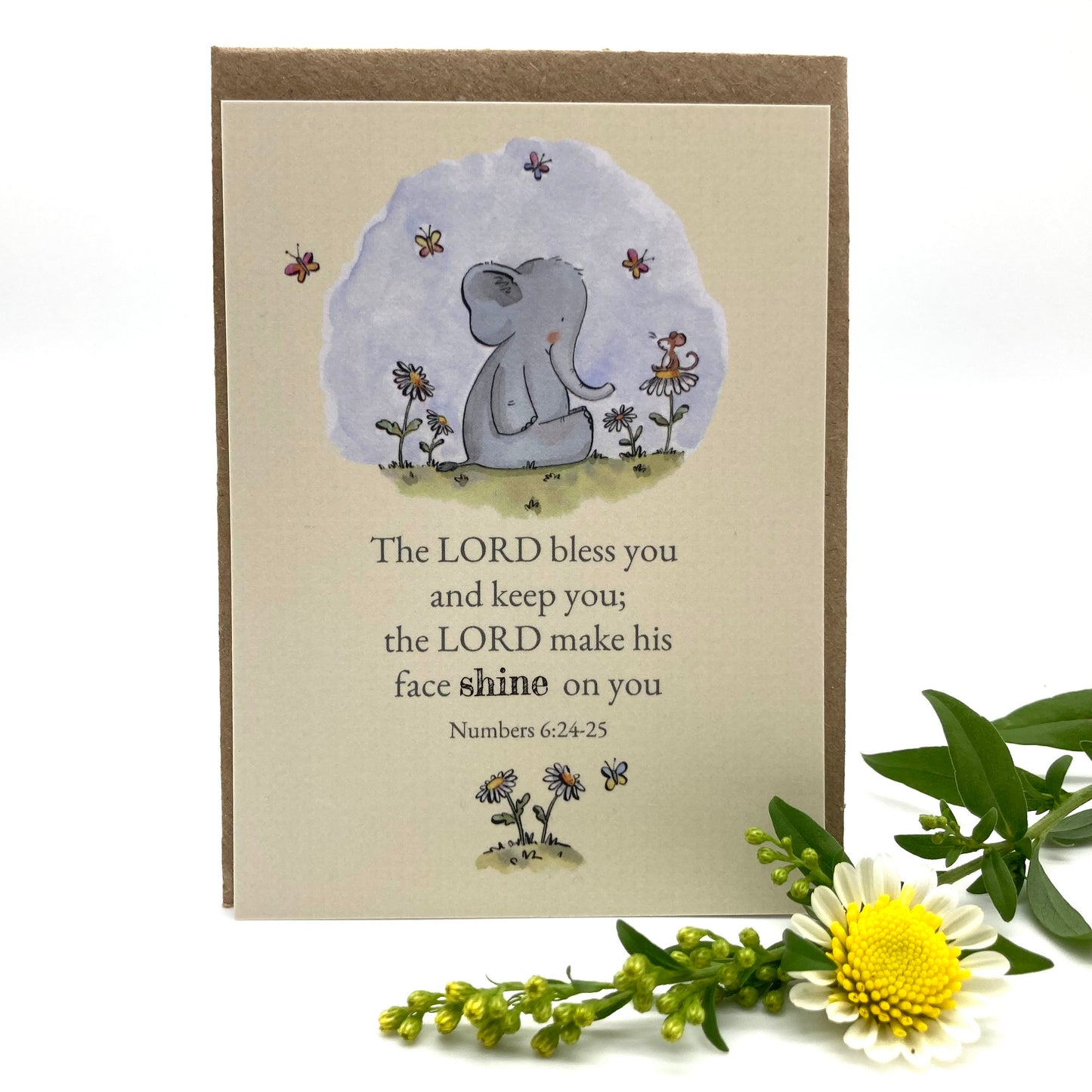 The Lord Bless You Elephant Keepsake Card