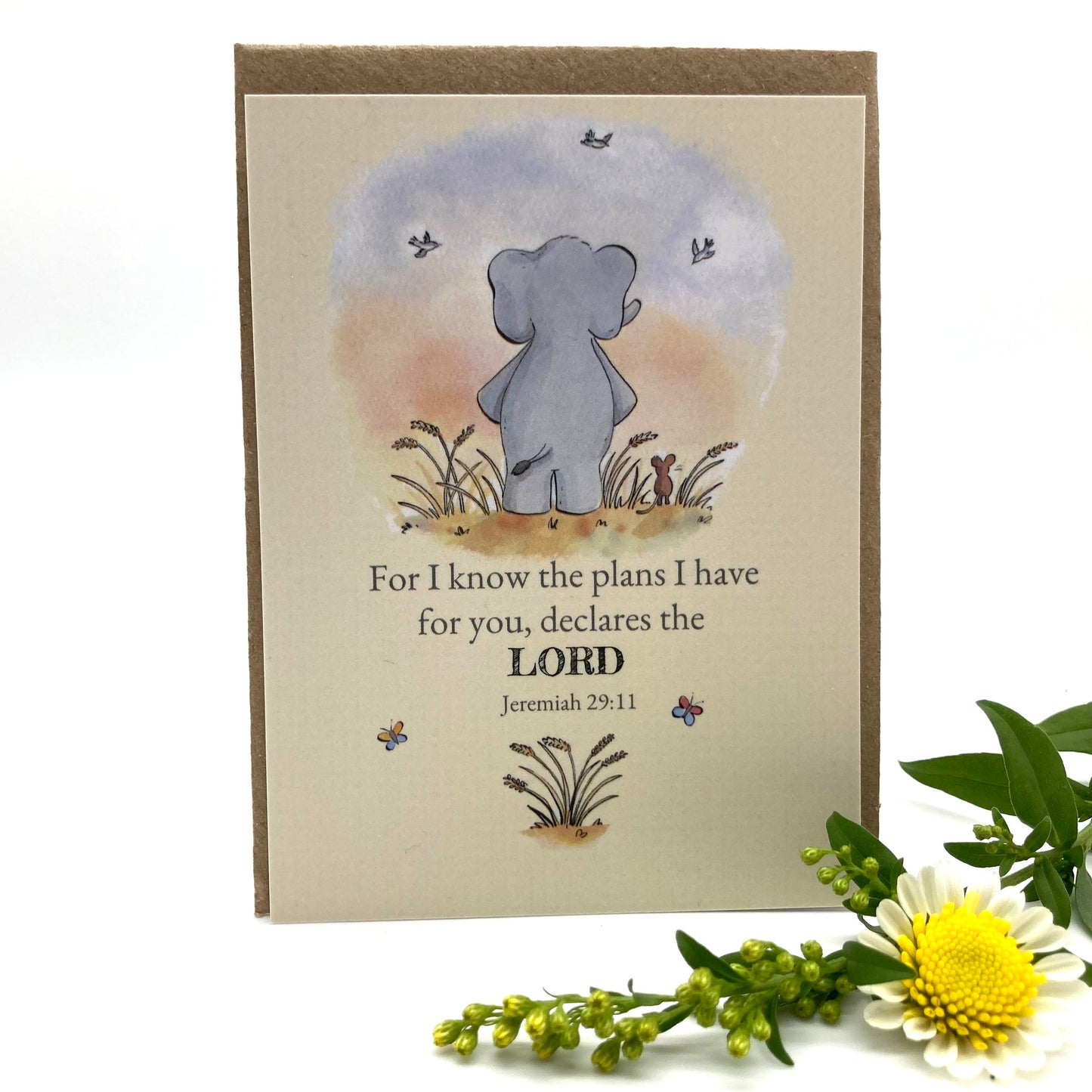 Plans Elephant Keepsake Card