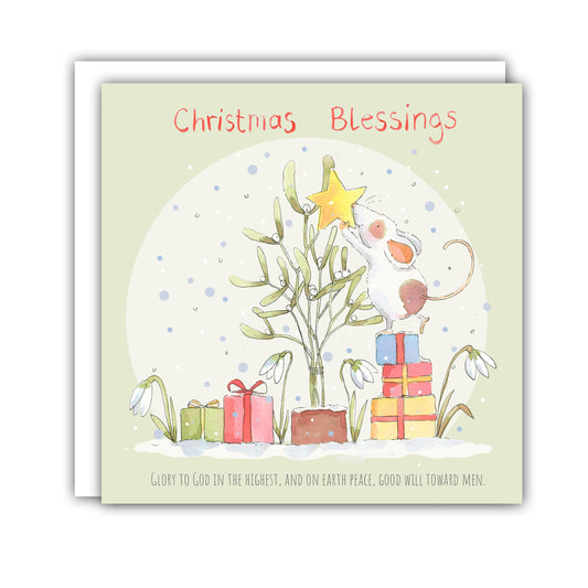 Mistletoe Mouse Pack of 5 Christmas Cards