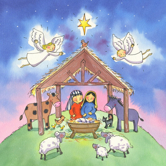 Away in a Manger Pack of 5 Christmas cards