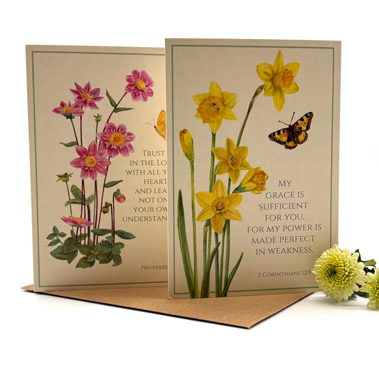 Vintage Flowers Notecards - Pack of 6 Christian Notecards