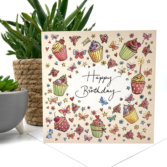 Butterfly Cupcake Card