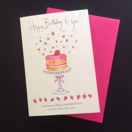 Strawberry Cake Birthday Card