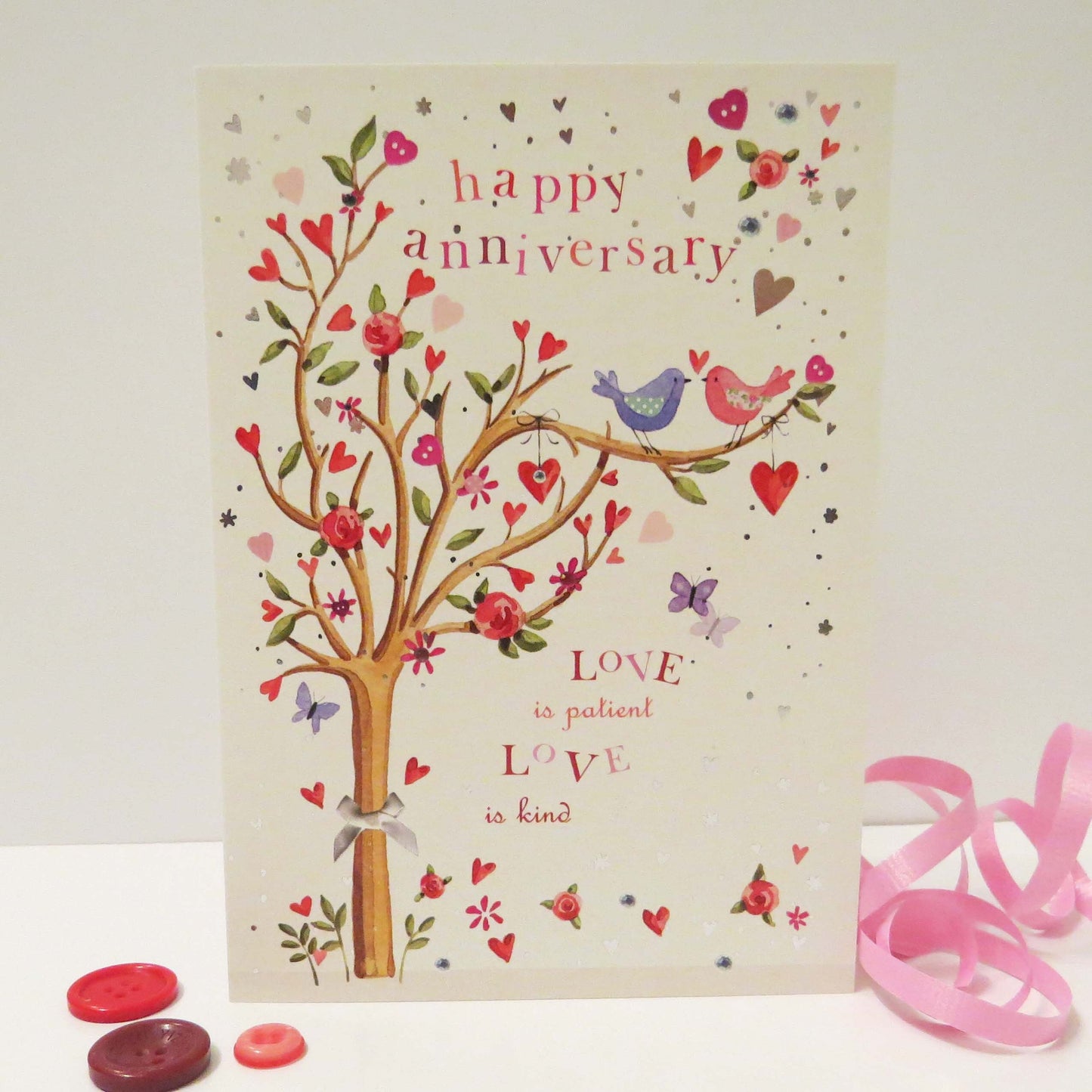Two Little Love Birds Anniversary Card