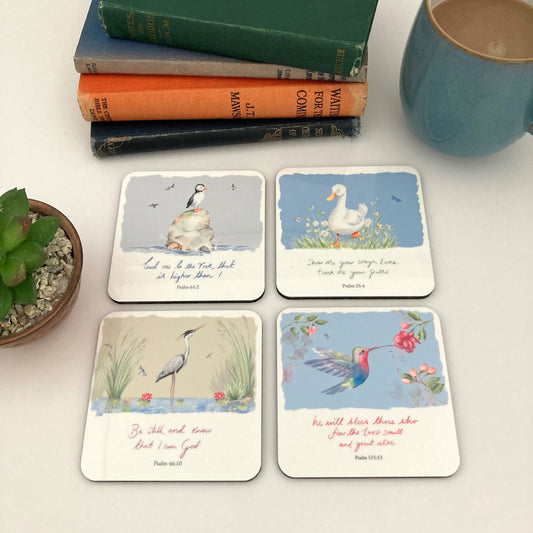 Set of 4 Coasters "Look at the Birds"