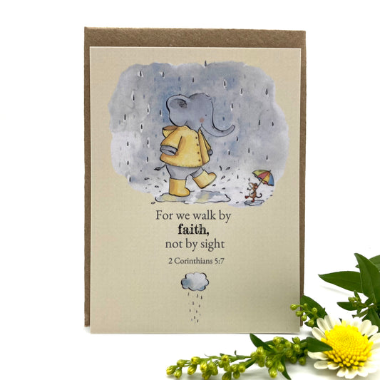 Walk By Faith Elephant Keepsake Card
