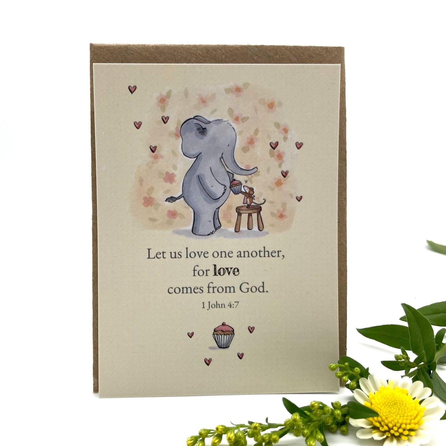 Let Us Love Elephant Keepsake Card